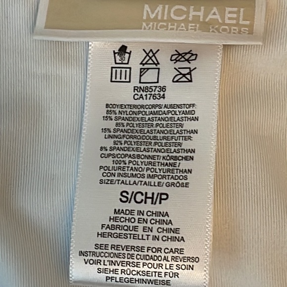 Michael Kors Racerback Tankini Colorblock Top w/ Zip Front - Picture 6 of 11